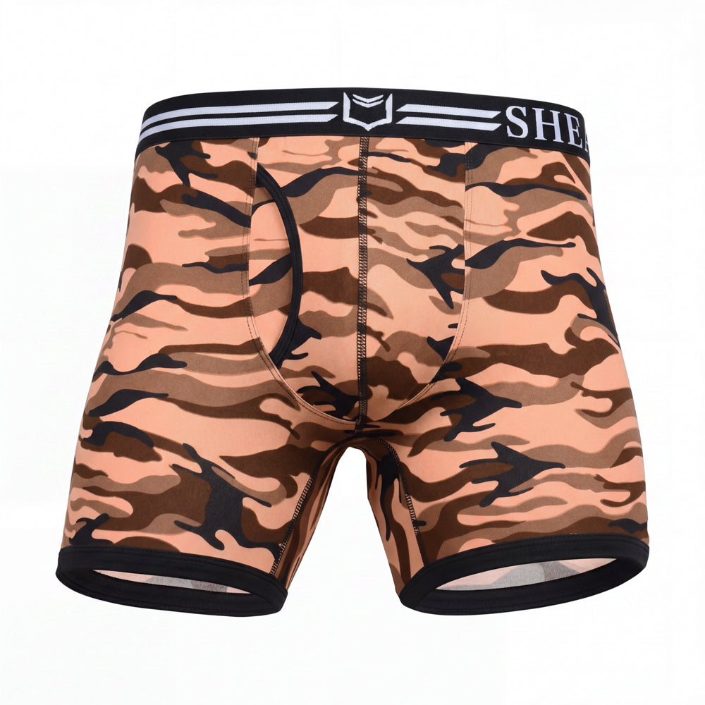 SHEATH 4.0 Polyester Camo Men's Pouch Boxer Brief 5" (4 Pack)