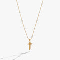 Cross 4:13 Pearl Rosary Chain Pendant Necklace