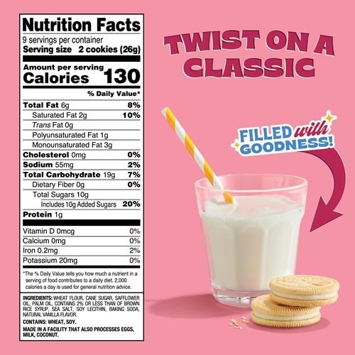 Back To Nature Golden Creme Sandwich Cookies - Dairy Free, Non-Gmo, Made With Wheat Flour, Delicious & Quality Snacks, 8.25 Ounce