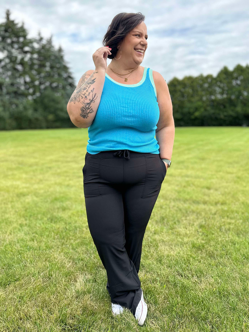 Runner's High Drawstring Joggers in Black