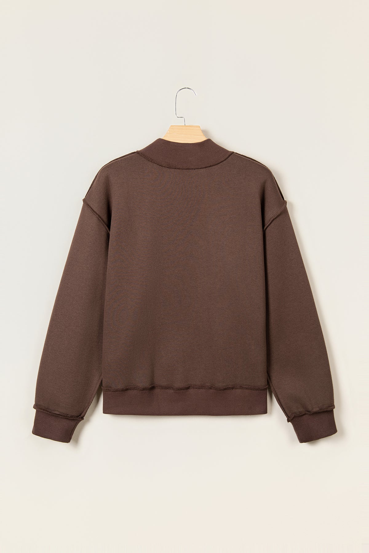 Bonbon WWJD Mixed Pattern Embroidered Patch Graphic Mock Neck Sweatshirt