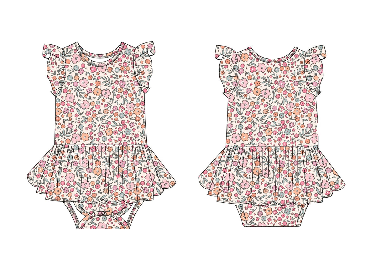 Blossom Bestie: Bodysuit Twirl Dress