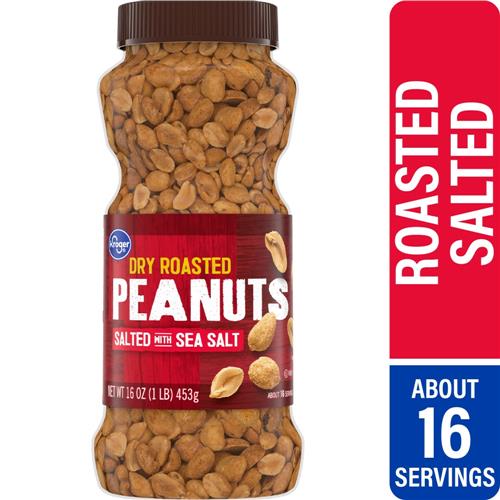 Kroger Salted Dry Roasted Peanuts 16 oz