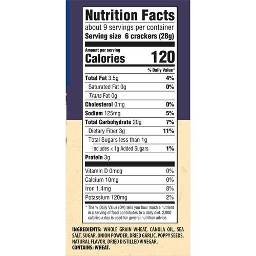 Triscuit Everything Whole Grain Wheat Crackers, Lunch Snacks, Snack Crackers, 8.5 Oz