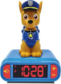 LEXiBOOK - Paw Patrol Chase Digital Alarm Clock with Night Light - Snooze Function - Dog Sound Effects - for Children/Kids - Luminous Clock with Chase, Blue/Red - RL800PA