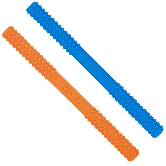 Hollow Chew Tubes Sensory Chew Toys for Autistic Children(2 Pack), Alt. to Chew Necklaces for Sensory Kids, Teething, Oral Motor Stimulation, ADHD, SPD - Teether Toys