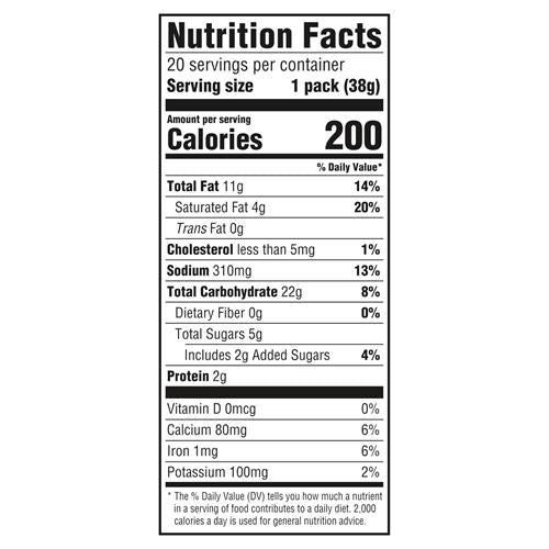 Ritz Cheese Sandwich Crackers, Lunch Snacks, 20 Snack Packs (6 Crackers Per Pack)