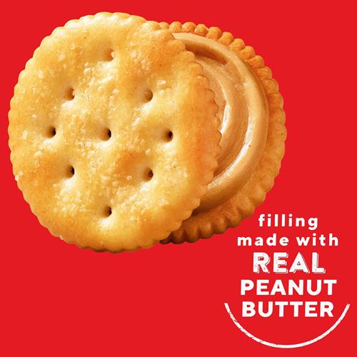 Ritz Peanut Butter Sandwich Crackers, Lunch Snacks, 8 Snack Packs (6 Crackers Per Pack)