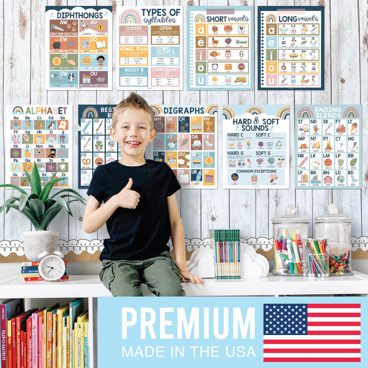 Phonics Foundations Kit: Boho 9 Poster Pack