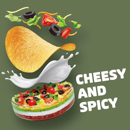 Pringles Potato Crisps Chips, Lunch Snacks, On-The-Go Snacks, 7-Layer Dip, 5.5Oz Can (1 Can)?