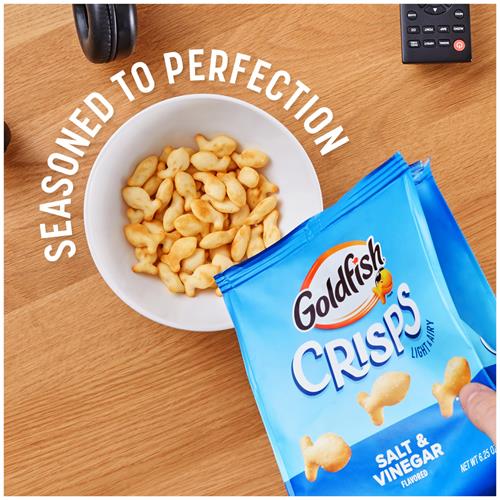 Goldfish Crisps Salt & Vinegar Flavored Baked Chip Cracker Snacks, 6.25 Oz Bag