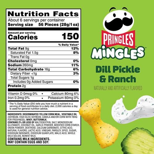 Pringles Mingles Puffed Snacks, Dill Pickle And Ranch, Salty Snacks, 5.5Oz Bag (1 Bag)