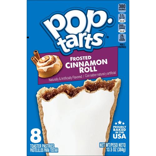 Pop-Tarts Toaster Pastries, Breakfast Foods, Kids Snacks, Frosted Cinnamon Roll, 13.5Oz Box (8 Pop-Tarts)