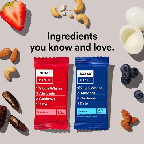 Rxbar Minis Protein Bars, Gluten Free Snacks, Breakfast Snacks, Variety Pack, 7.3Oz Box (8 Bars)
