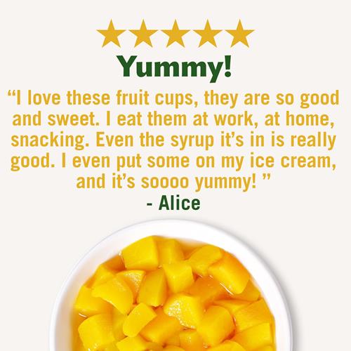 Del Monte Diced Peaches Fruit Cup Snacks In 100% Fruit Juice, 12 Pack, 4 Oz