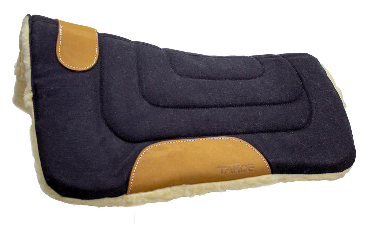 Mini Contour Cut Canvas Western Saddle Pad with Fleece Lining by Tahoe Tack - Size 19" X 19"