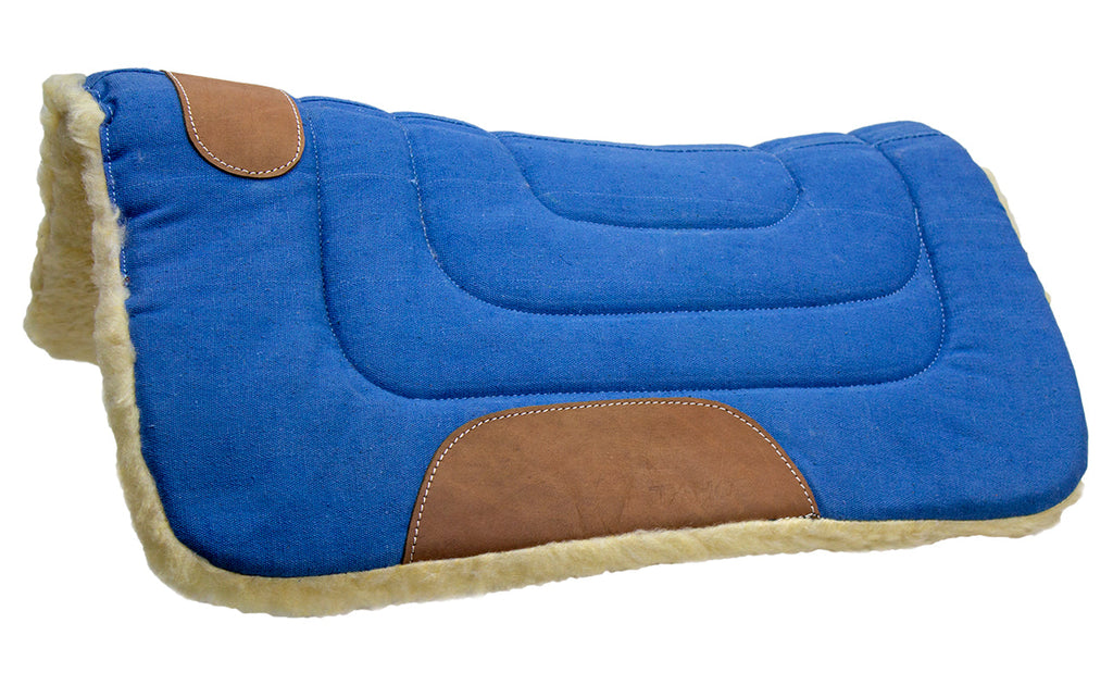 Mini Contour Cut Canvas Western Saddle Pad with Fleece Lining by Tahoe Tack - Size 19" X 19"