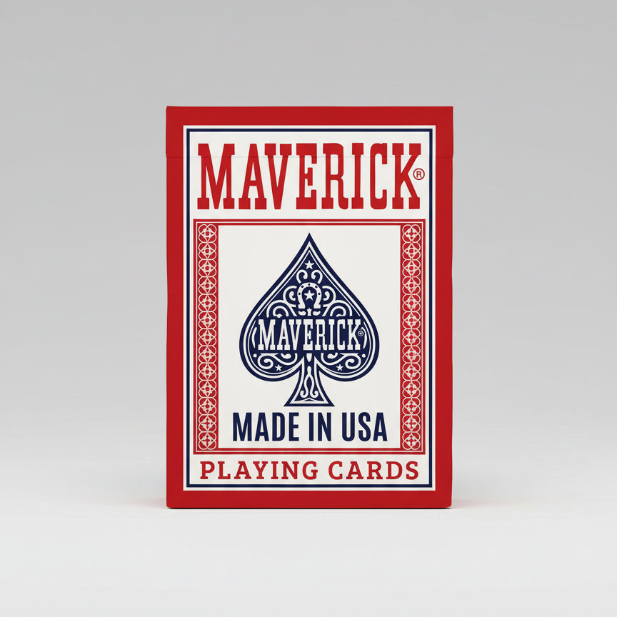 Maverick Playing Cards Brick (12 Decks, Red & Blue) – Standard Index – Made in USA