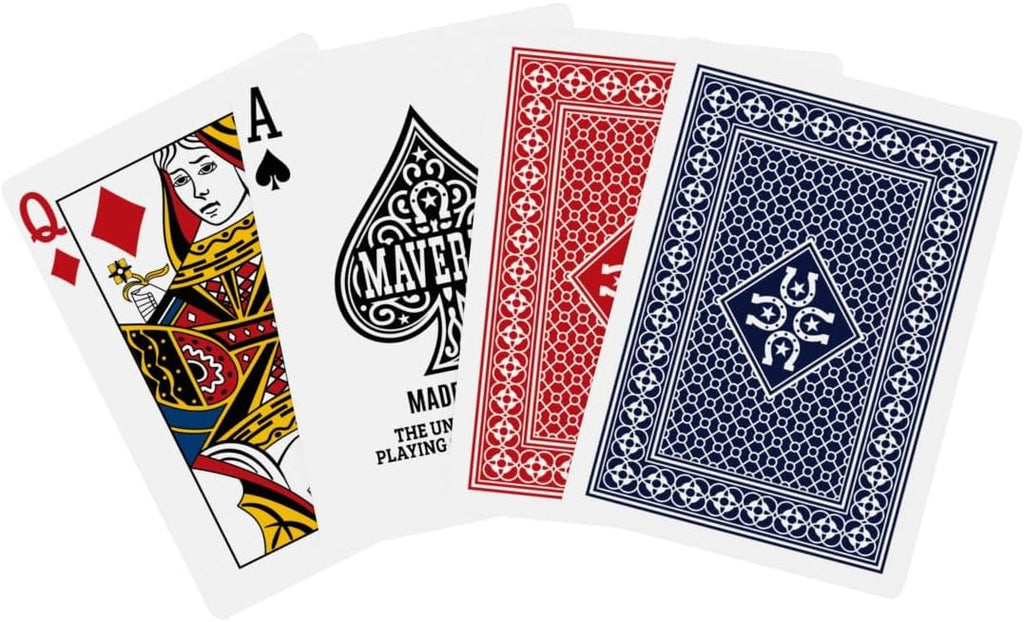 Maverick Playing Cards Brick (12 Decks, Red & Blue) – Standard Index – Made in USA