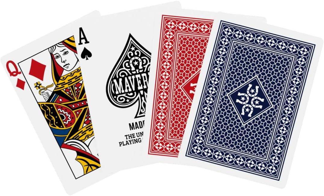 Maverick Playing Cards Brick (12 Decks, Red & Blue) – Standard Index – Made in USA