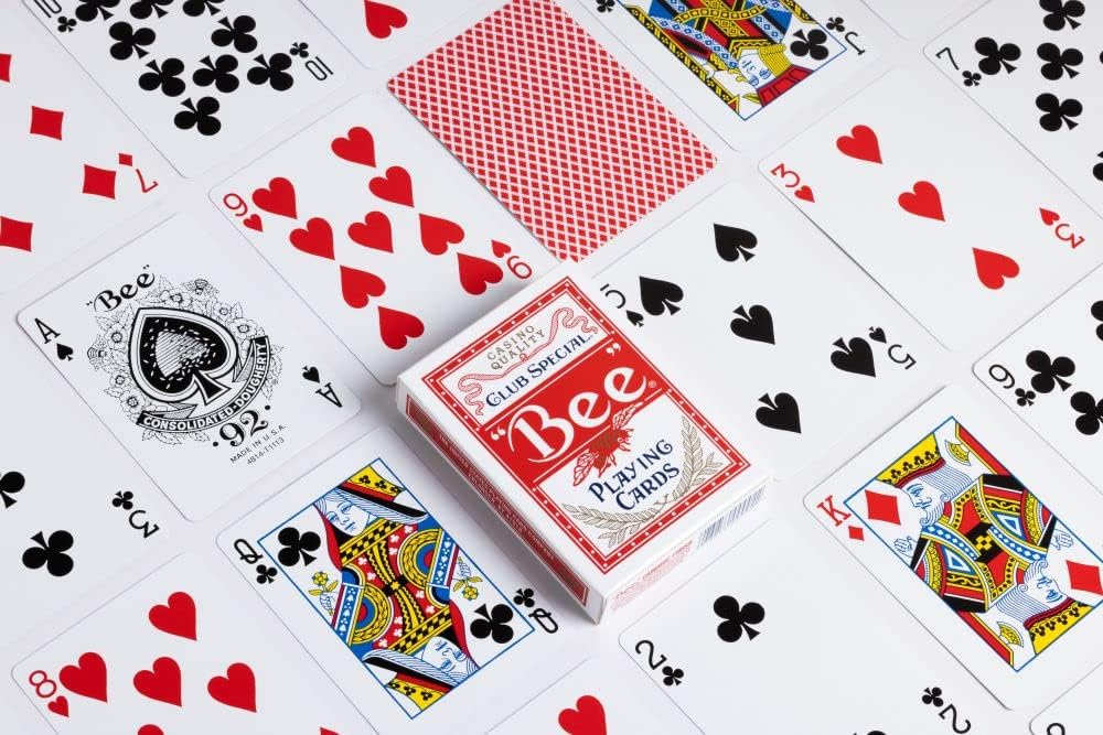 Bee Standard Index – Individual Deck (Poker Size, Red or Blue) – Casino Quality