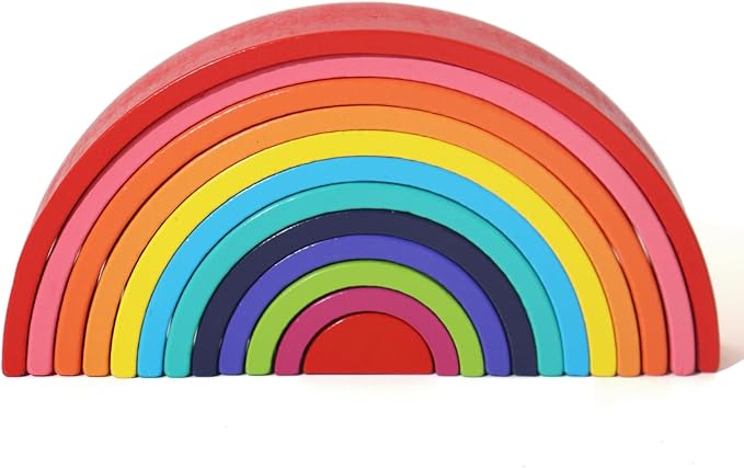 Montessori Rainbow Arch Building Blocks – 12-Piece Creative Stacking Toy for Kids, Multifunctional Educational Playset for Fine Motor Skills, STEM Learning Toy