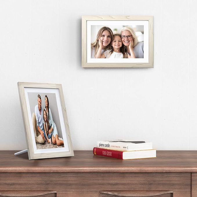 Dragon Touch Digital Picture Frame WiFi 10 inch IPS Touch Screen Digital Photo Frame Display, 32GB Storage, Auto-Rotate, Share Photos via App, Email, Cloud, Classic 10 White, XKS0001-WT-US2