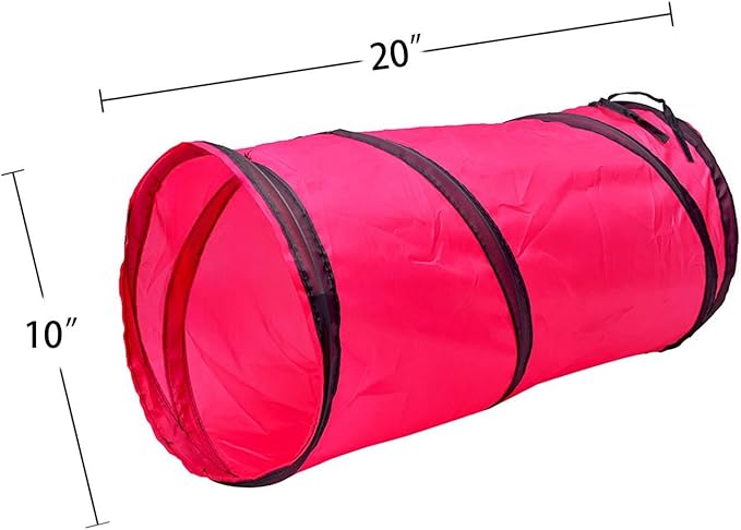 iCAGY Foldable Spiral Cat Tunnel - Indoor Toy for Small Cats, Kittens, and Rabbits - Tube for Interactive Play and Outdoor Fun - Pet Activity Toy 20" 3 Pcs