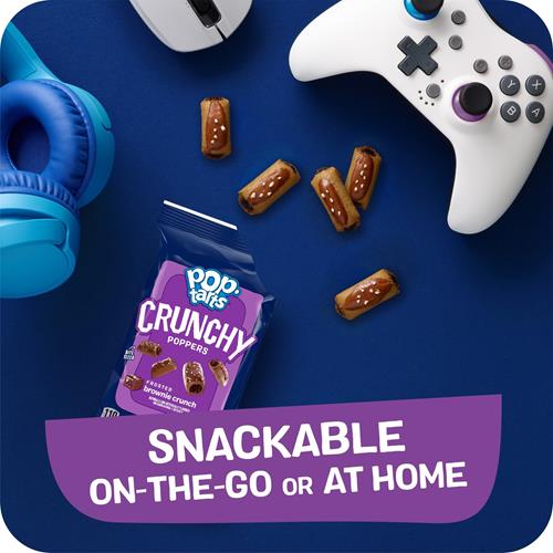 Pop-Tarts Crunchy Poppers Crunchy Filled Snack Pieces, Kids Snacks, On-The-Go Snacks, Frosted Brownie Crunch, 5Oz Box (5 Pouches)