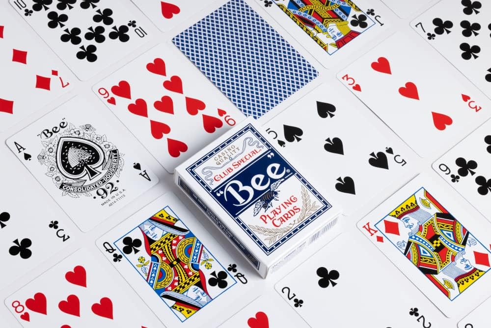 Bee Standard Index – Individual Deck (Poker Size, Red or Blue) – Casino Quality