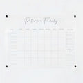 Personalized Clear Acrylic Calendar for Wall, Calendar Whiteboard for Wall, Dry Erase Wall Calendar, Wall Calendar Organizer System for Home (Cursive, Grey, 31"W x 23"H)