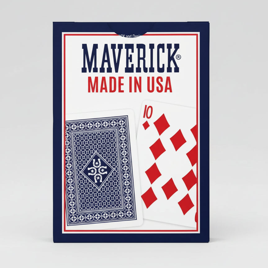 Maverick Playing Cards Brick (12 Decks, Red & Blue) – Standard Index – Made in USA