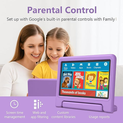 10.1" Kids Tablet Android 14 | 64GB Octa-Core 8GB RAM | Shockproof Case & Parental Control | 12H Fast Charge | HD Display w/Google Kids Space & Educational Apps | WiFi 6/Bluetooth/GPS | Ages 3-12
