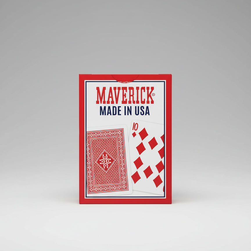 Maverick Playing Cards – Standard Index – Made in USA – Red or Blue Deck