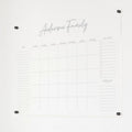 Personalized Clear Acrylic Calendar for Wall, Calendar Whiteboard for Wall, Dry Erase Wall Calendar, Wall Calendar Organizer System for Home (Cursive, Grey, 38"W x 26"H)