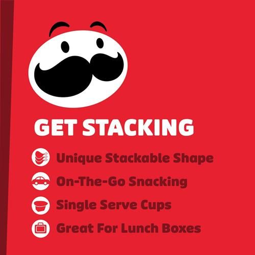 Pringles Potato Crisps Chips, Lunch Snacks, On-The-Go Snacks, Snack Stacks, Sour Cream And Onion, 8.8Oz Tray (12 Cups)