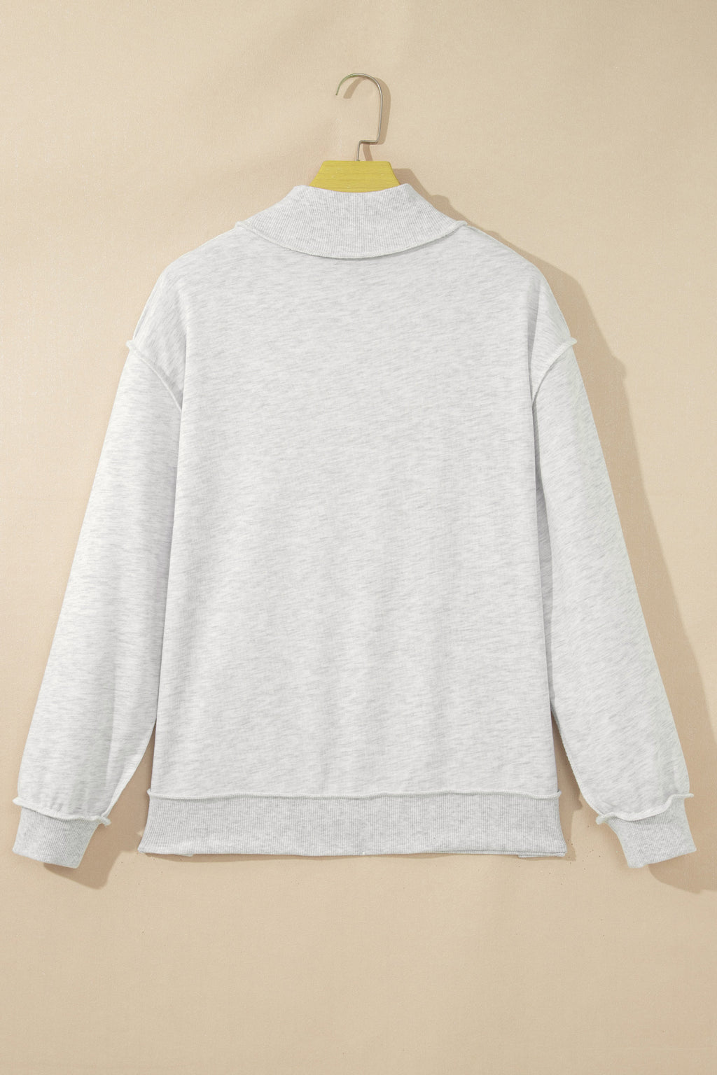 Light Grey High Neck Polka Dot Slogan Printed Baggy Sweatshirt