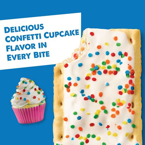 Pop-Tarts Toaster Pastries, Breakfast Foods, Kids Snacks, Frosted Confetti Cupcake, 13.5Oz Box (8 Pop-Tarts)