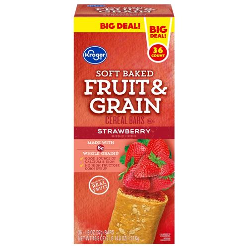 Kroger Soft Baked Fruit & Grain Strawberry Cereal Bar 46.8 oz