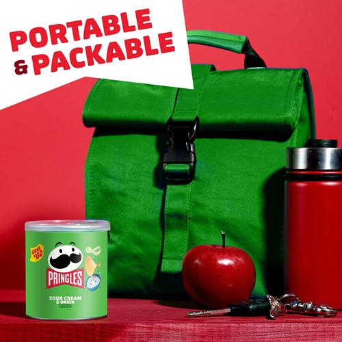 Pringles Potato Crisps Chips, Lunch Snacks, Office And Kids Snacks, Grab N Go, Sour Cream And Onion (12 Cans)