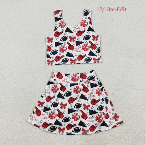 Children School Spirit Crop Top & Skirt