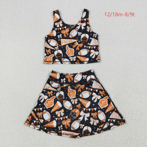 Children School Spirit Crop Top & Skirt