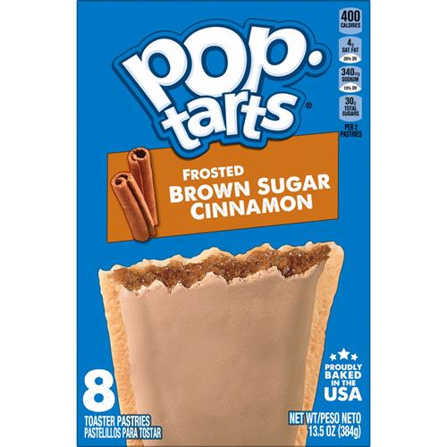 Pop-Tarts Toaster Pastries, Breakfast Foods, Kids Snacks, Frosted Brown Sugar Cinnamon, 13.5Oz Box (8 Pop-Tarts)