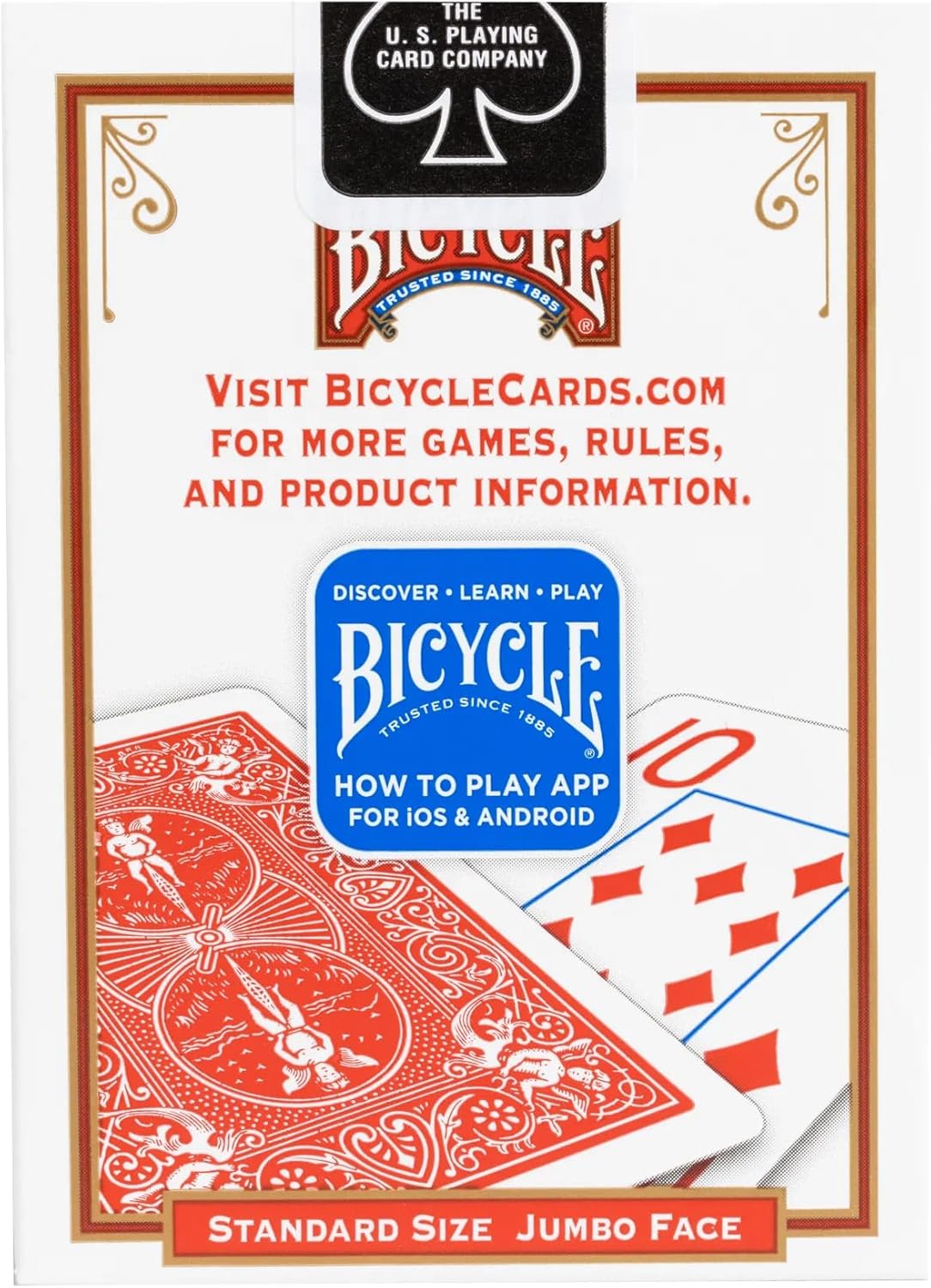 Bicycle Playing Cards – Rider Back – Red or Blue Deck – Jumbo Index