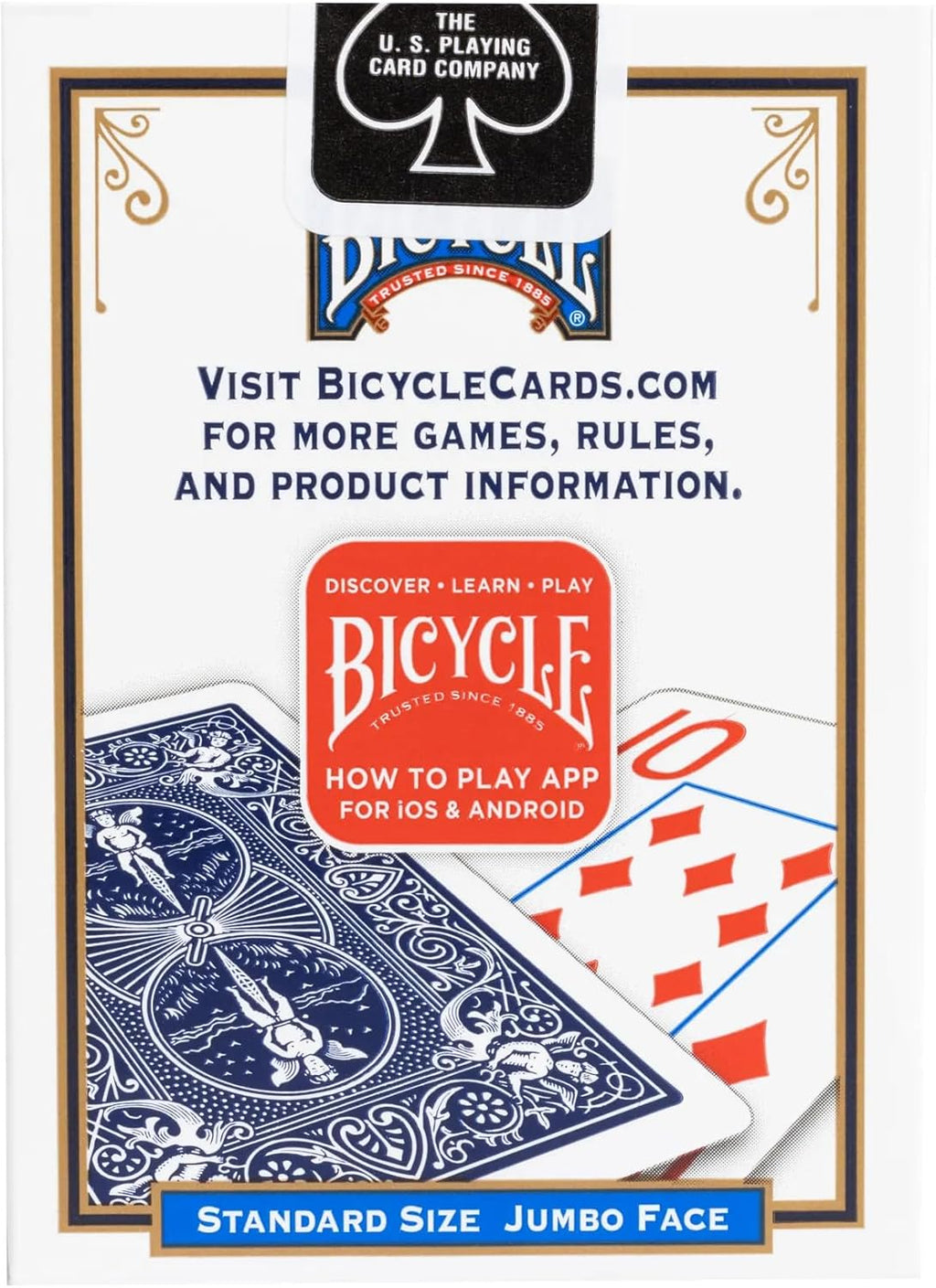 Bicycle Playing Cards – Rider Back – Red or Blue Deck – Jumbo Index
