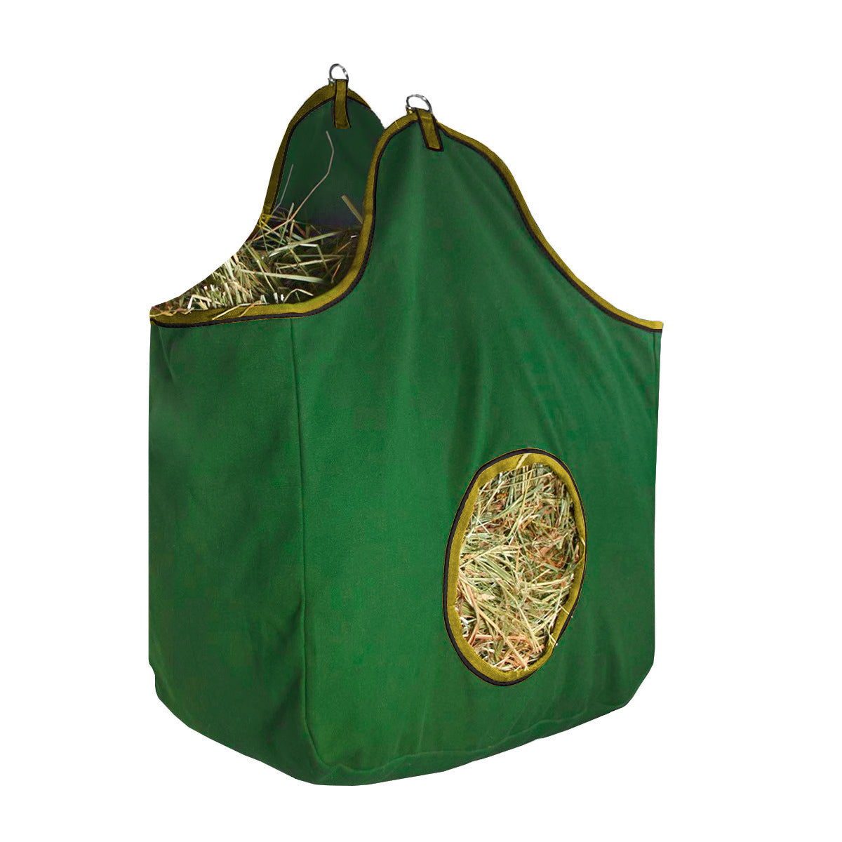 Derby Originals Large 24 OZ Canvas Horse Hay Bag  2 Sided Combo Design X Wide Gusset and 6 Month Warranty