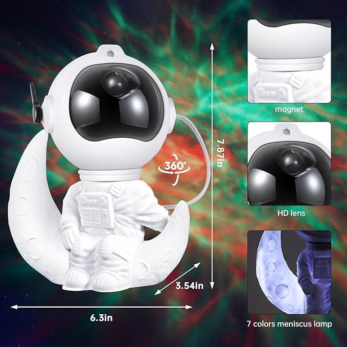 Astronaut Galaxy Projector Night Light - Nebula Star Projector with Timer & Remote, Room Decor for Kids Adults, Christmas Birthday Valentines Day Gift