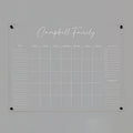Personalized Clear Acrylic Calendar for Wall, Calendar Whiteboard for Wall, Dry Erase Wall Calendar, Wall Calendar Organizer System for Home (Cursive, White, 47.5"W x 36"H)