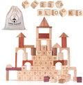 Hexagon Montessori Wooden Building Blocks – 86 Pieces FSC-Certified Beech | Alphabet & Number Blocks with Board Game, Storage Bag & 15-Challenge Guide | Stacking Toy for Kids Ages 3+