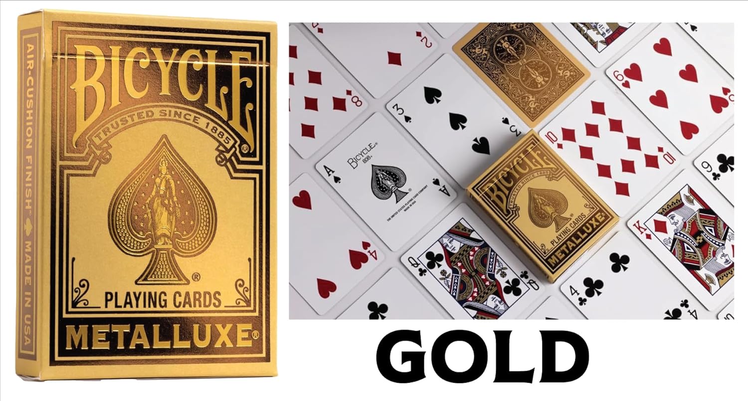 Bicycle Metalluxe Playing Cards – Luxury Foil Rider Back (Red, Blue, Green, Gold, Silver, & Orange)